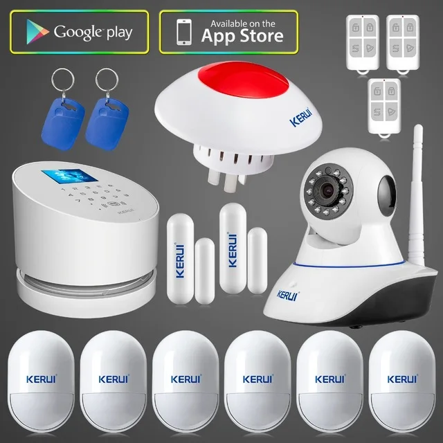 

KERUI W2 WIFI GSM PSTN Three-in-one home smart GSM Alarm System Android App Low battery Indication UI menu