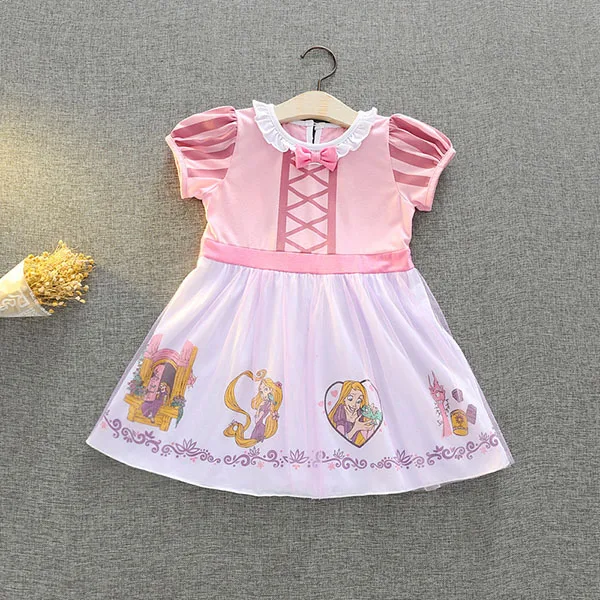 Нарядное платье принцессы для маленьких девочек; карнавальный костюм на Хэллоуин с изображением Минни Маус, Белоснежки, принцессы Софии, Алисы; нарядное платье-пачка для девочек - Цвет: Pink