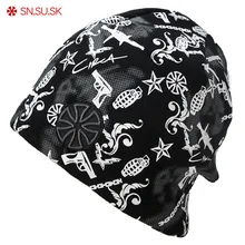 Женская спортивная лыжная кепка Зимние вязаные лыжные шапки Doodle Bonnet Теплая шапочка Мужская Женская Шляпа