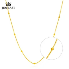 18k Pure Gold Necklace White Yellow Rose Chain Beads For Women Girl Gift Fine Jewelry New Hot Sell Upscale Top Good Nice Like