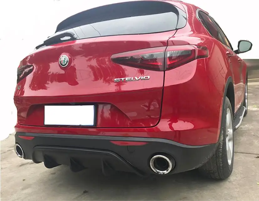 ABS черный для автомобиля задний бампер спойлер авто диффузор Крышка Alfa Romeo Stelvio 2017