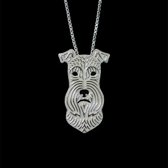 Miniature schnauzer pendant necklace women gold silver plated Simple abstract animal jewelry | Украшения и аксессуары