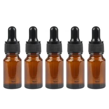 

Aihogard 5pcs 10ml Refillable Bottles Empty Amber Glass Aromatherapy Container Eye Dropper Essential Oil Bottles contenant vide