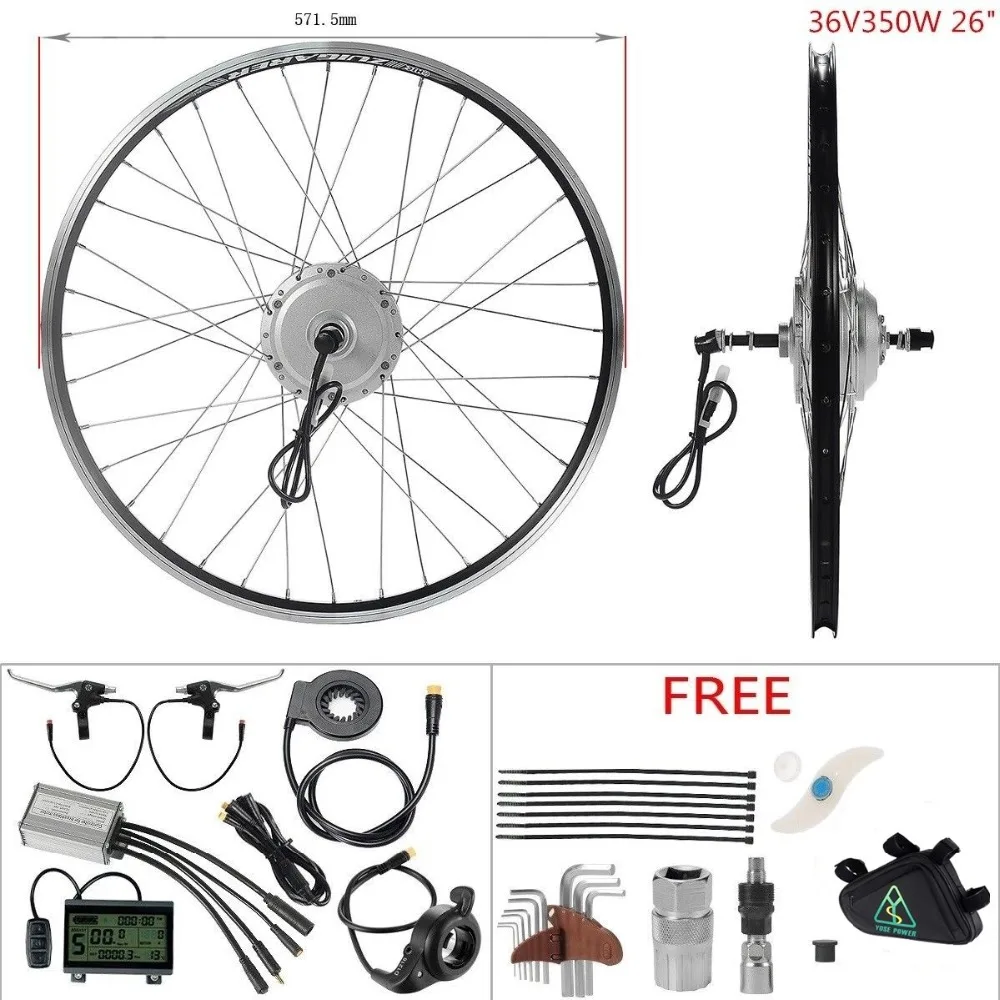 

DIY Ebike 36V 350W 26'' Rear Wheel Hub Motor Kit Electric Bicycle Conversion Kit bicicleta electricas motocarro electrico