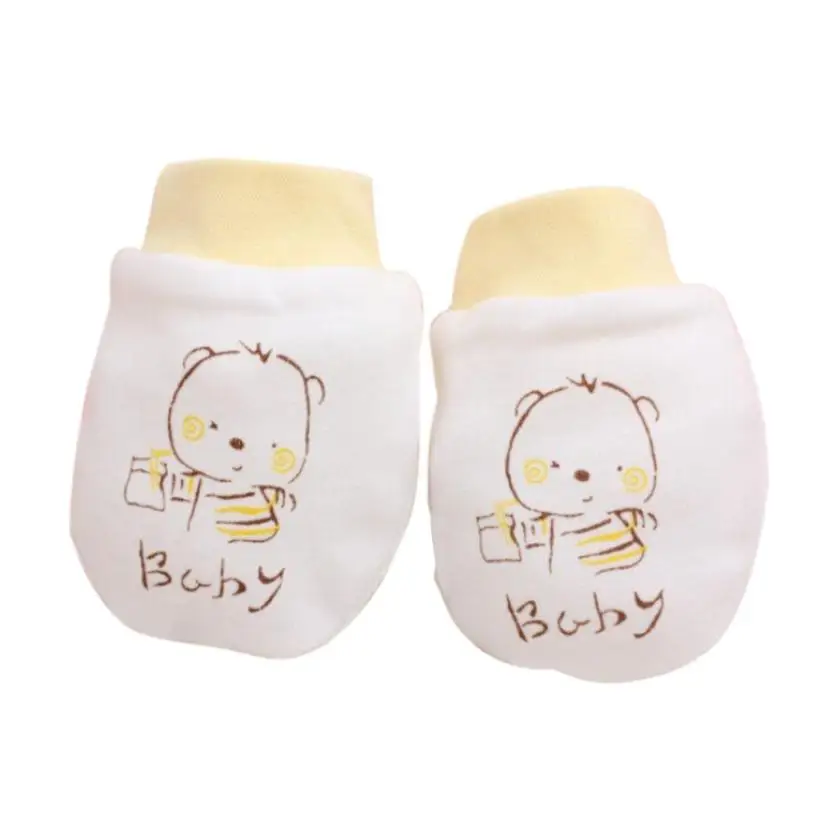 

2 Pairs Baby gloves Cartoon Infant Mittens Knitting Anti Scratch Soft Newborn stretchy Soft anti-grasping face gloves 9.5*7.5cm