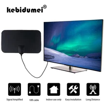 Kebidumei 120X210mm Plana Livre Indoor Digital HD Digital Indoor Antena TV HDTV Antena Alta Cabo De Captura de Sinal para TV com 3M