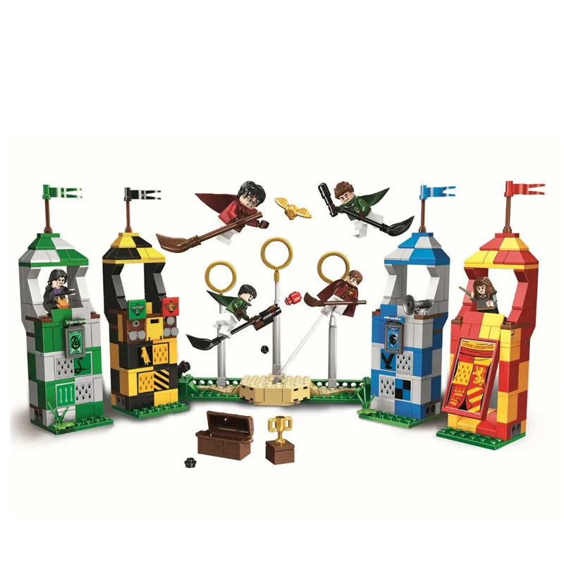 

In Stock Harri Movie Potter&s 169pcs Magic Quidditch Match Model Compatible with Legoings 75956 Set Building Blocks Kids Toys