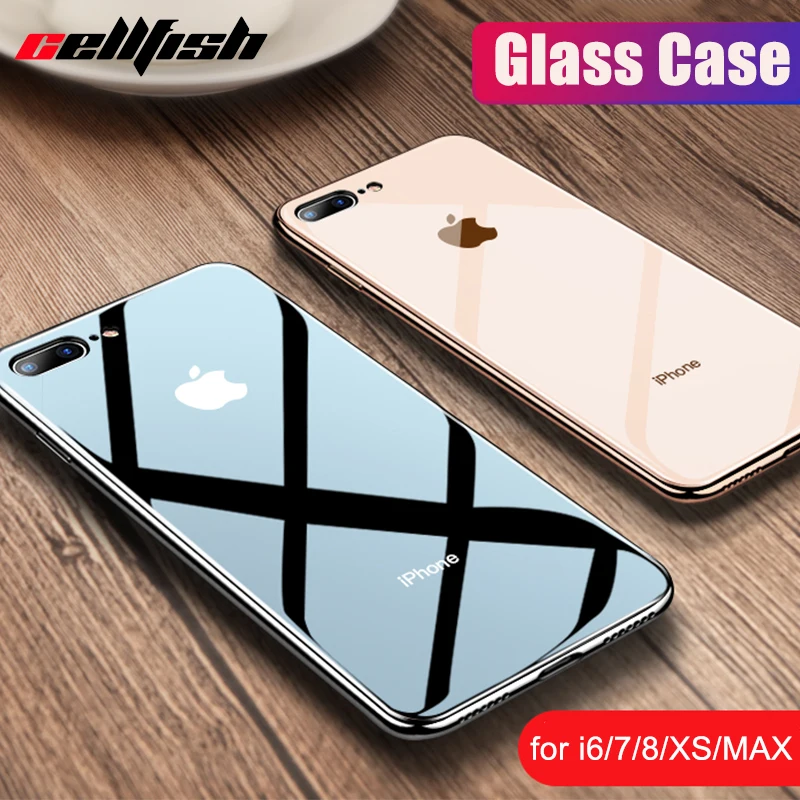 

Shockproof Tempered Glass Case for iPhone 7 Plus 7Plus 8 8Plus 6s iPhone7 iPhone8 Cover for Coque iPhone XS MAX XR 10 Glass Case