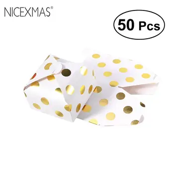 

NICEXMAS 50 Pcs Candy Box Stylish Portable Gilding Wrap Party Favor Candy Gift Box for Engagement Birthday Wedding