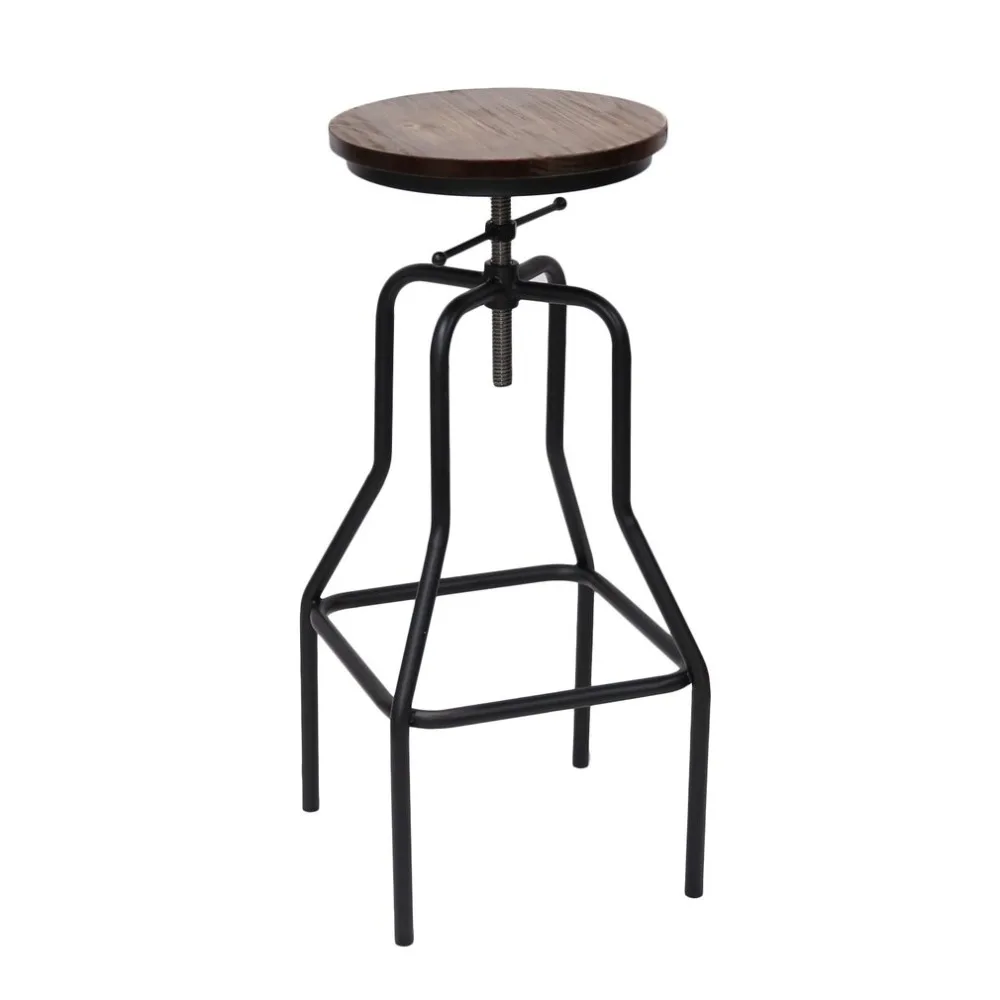 

Bar Stool Vintage Pub Cafe Chair Rotating Round Stool Universal Metal Chair Adjustable Height Swivel Barstool