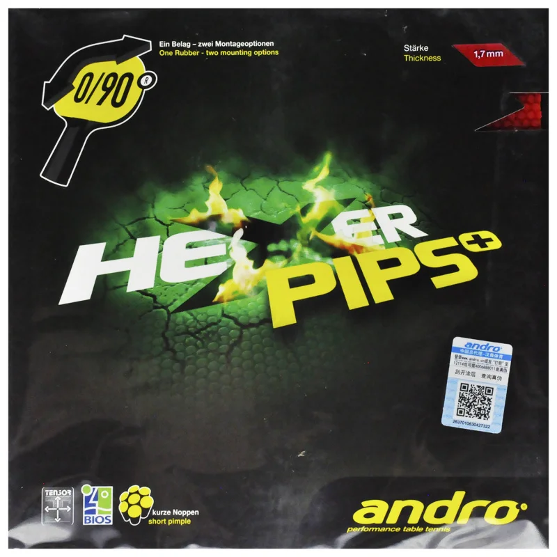 Оригинальная резина для настольного тенниса Andro Hexer Pips + сырая пинг понга