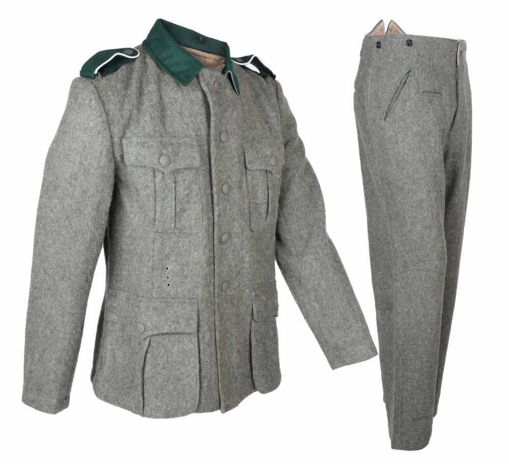 WW2 WWII GERMAN M36 EM WOOL FIELD MILITARY UNIFORM SET TUNIC & TROUSERS L WW2 WWII GERMAN M36 EM WOOL FIELD MILITARY UNIFORM SET TUNIC & TROUSERS L