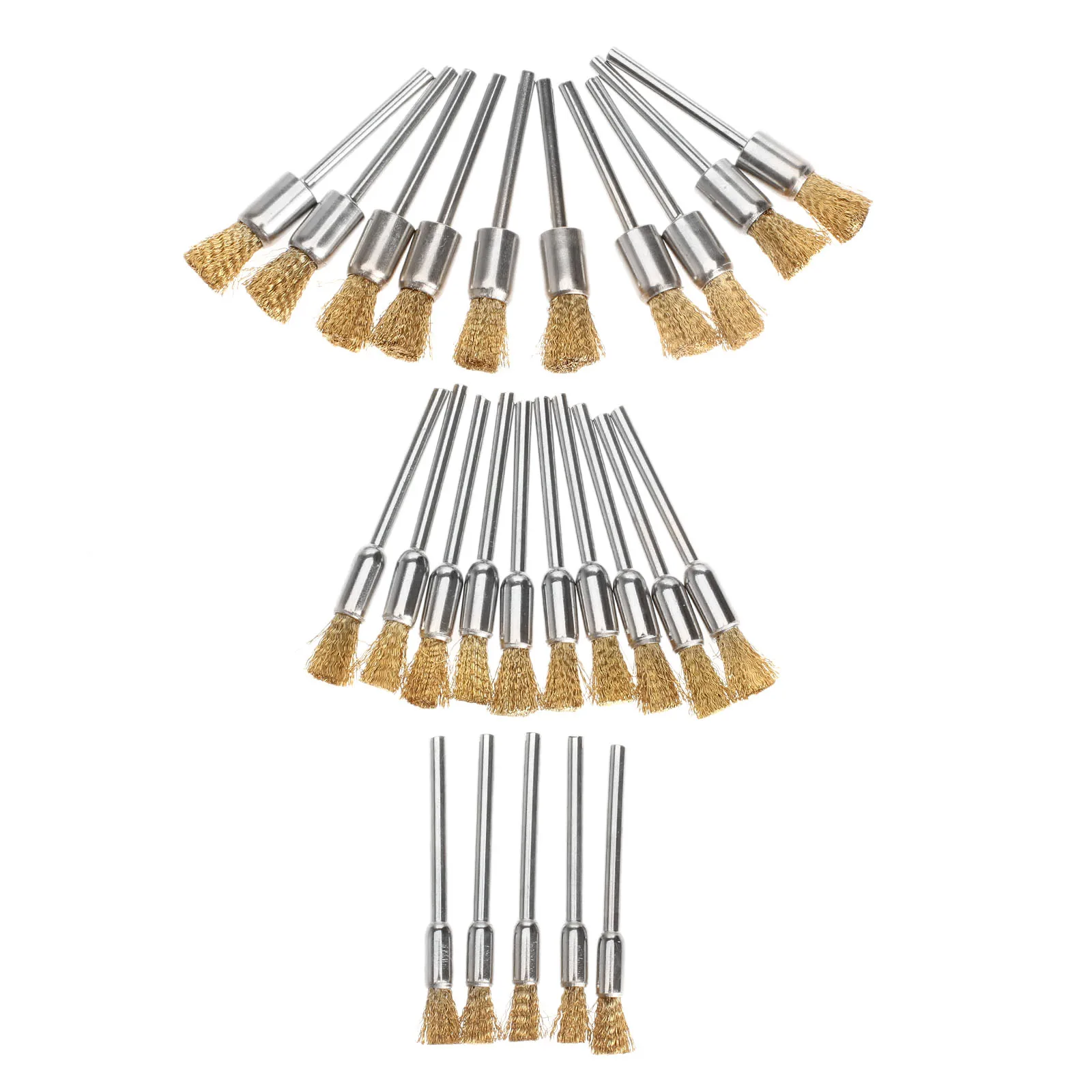 25Pcs Dremel Accessories Brass Wire Wheel Brushes Rotary Tools Burr