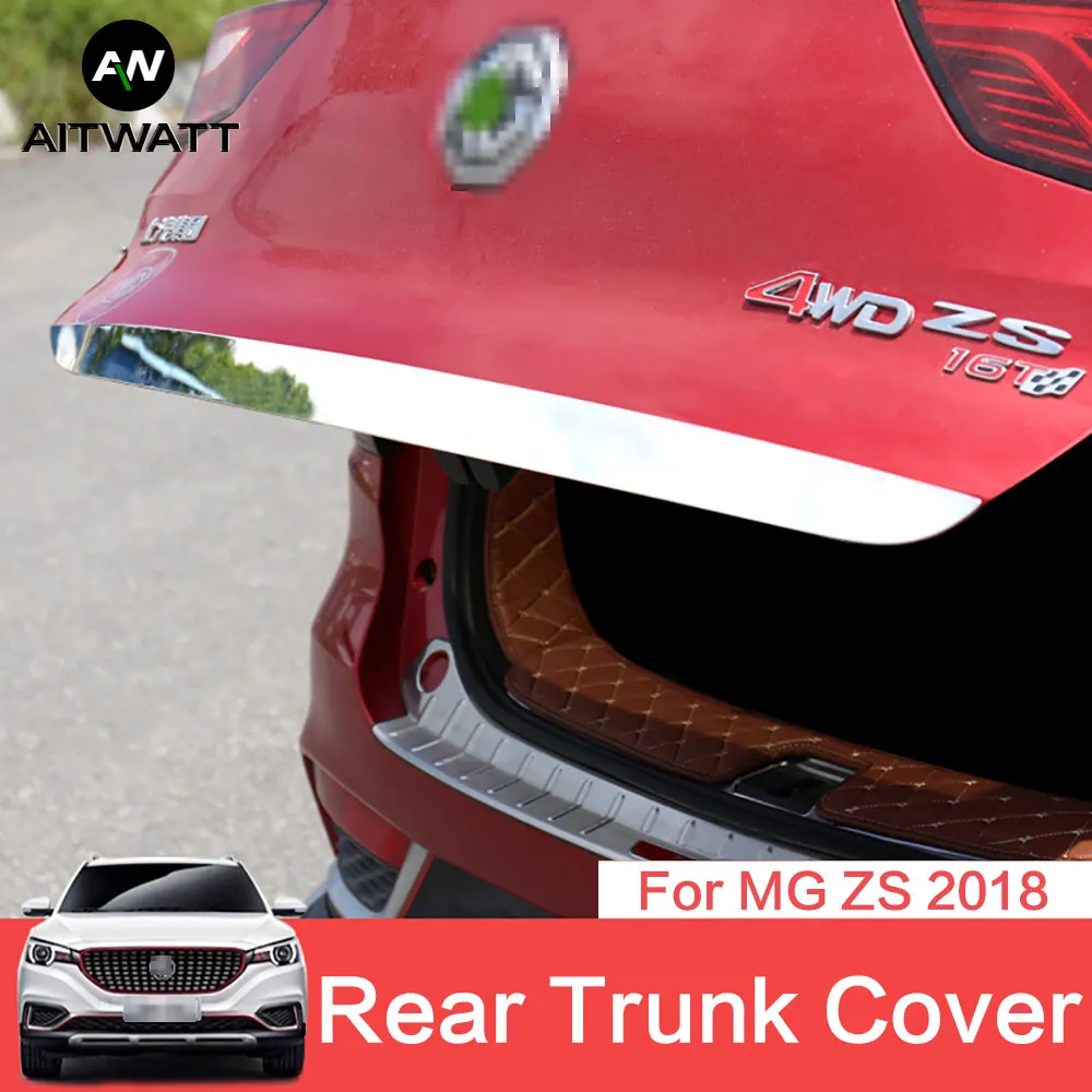 Подходит для MG ZS 2018 серебристый синий задний багажник из нержавеющей стали