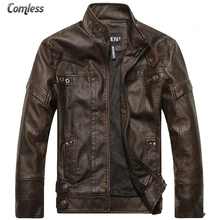 Новое поступление, брендовые мотоциклетные кожаные куртки, мужские Куртки из искусственной кожи, мужские бархатные толстые пальто, Jaqueta De Couro Masculina