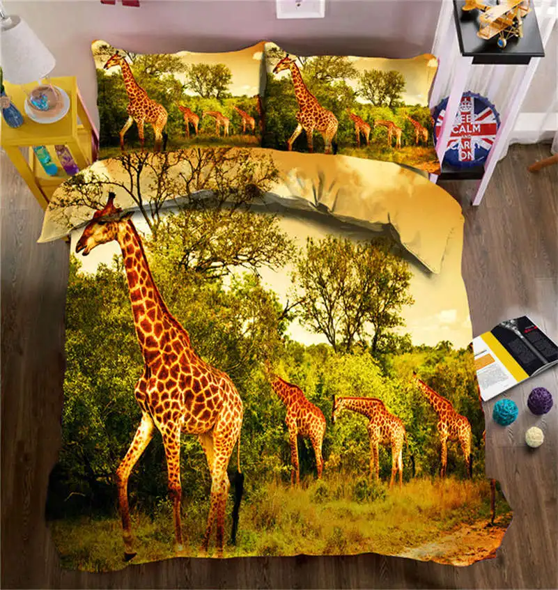 

customization ins Asy Pets 3Pcs/Set 3D Rose Flower Printing Pillowcase Quilt Cover Bed Sheet Bedding Set