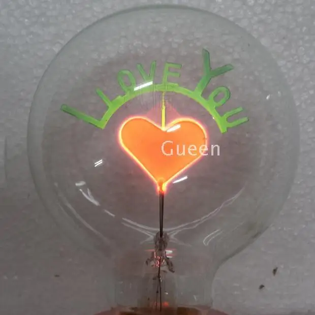 Упаковка из 6 G80 E27 галогенная лампа Эдисон Ретро нити света (я люблю тебя) Sweet Heart лампы декоративные