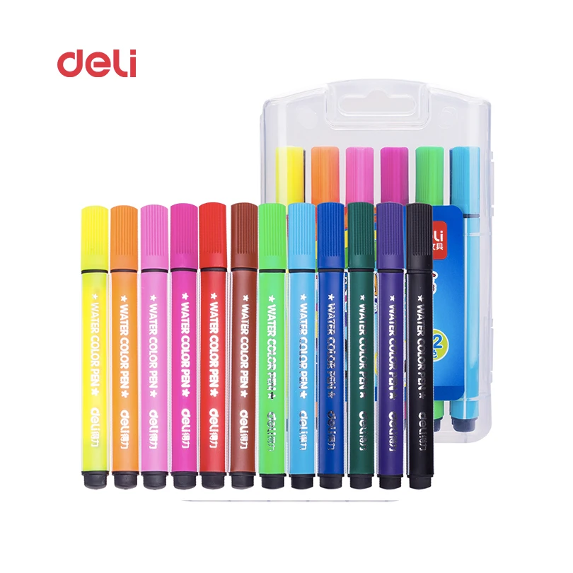 Deli 12 color set Fine watercolor pen Sketch Drawing Marker Pen brush painting accessories watercolor artist supplies