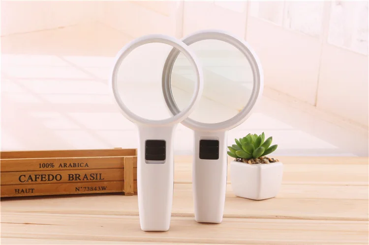 10X 110mm Diameter Handheld Magnifying Glass with LED Light Portable Magnifying Glass White Magnifier-20