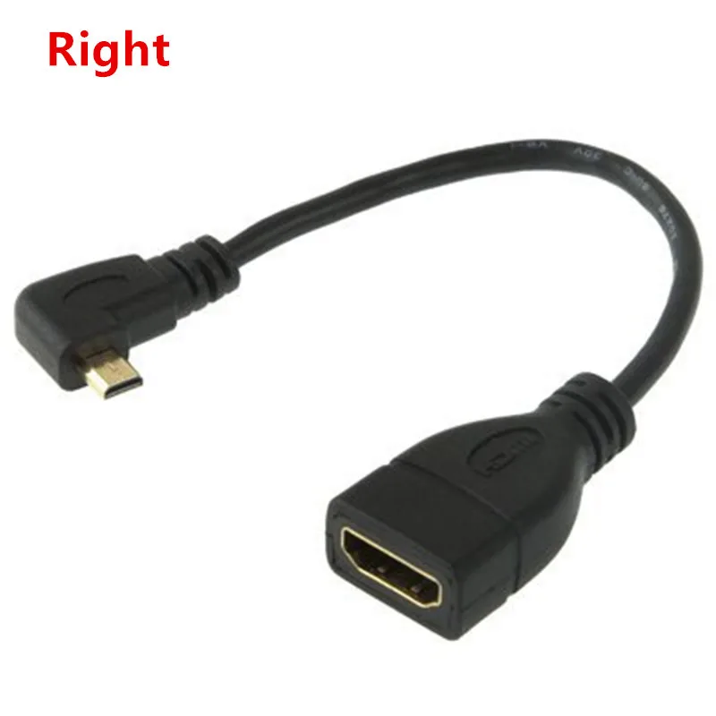 Вверх вниз вправо влево Угловой Micro HDMI к HDMI адаптер «Папа-мама» Разъем 10 см для HDTV Тип D hdmi micro hdmi угол кабеля