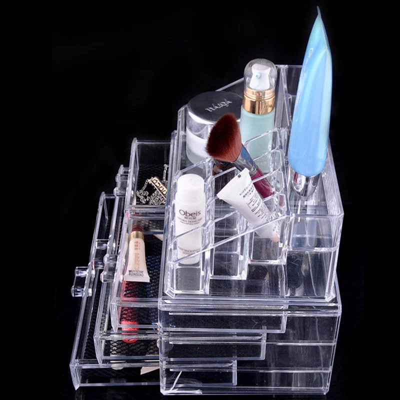 

Transparent Plastic Home Drawer Desk Desktop Storage Box Organiser Clear Acrylic Makeup Make Up Organizer For Cosmetic