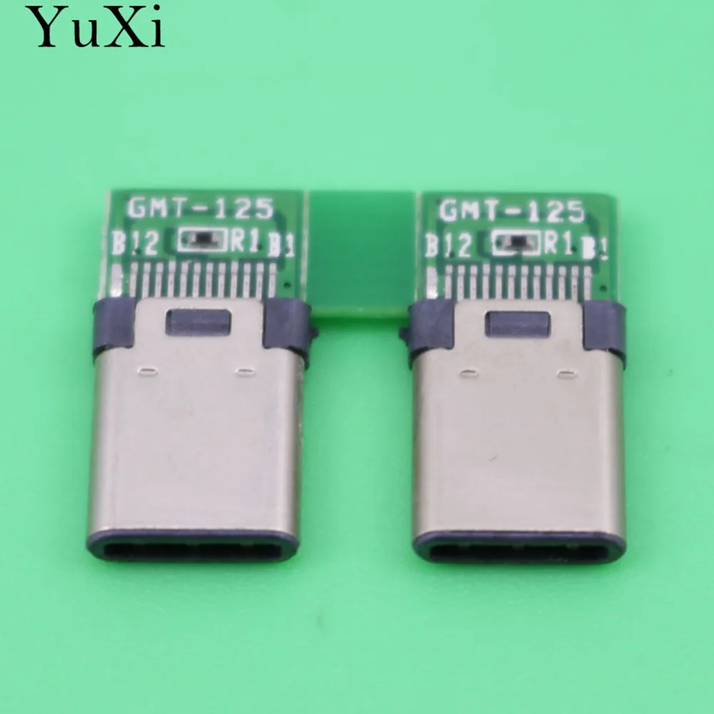 YuXi USB 3. 0 Type C разъем 24 штырька штекер гнездо адаптер розетка для припоя провода и