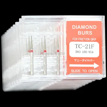 

10 Boxes(30 Pcs) Dental Diamond Burs TC-21F Polisher Drill FG1.6mm High Speed Handpiece DIA-BURS Fast Shipping