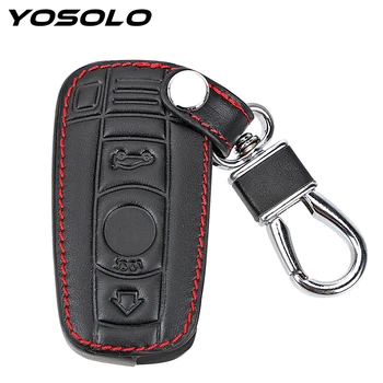 

YOSOLO Leather Key Case Remote Controller Key Holder for BMW E90 E60 E70 E87 3 5 6 Series M3 M5 X1 X5 X6 Z4 KeyChain Cover