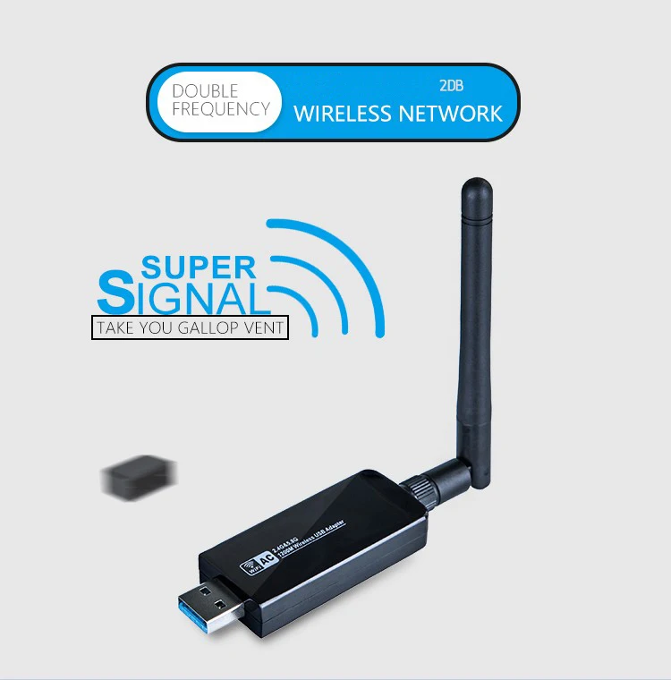 802.11AC 1200 Мбит/с USB беспроводная сетевая карта 2,4G/5G двухдиапазонный USB Wifi адаптер USB3.0 интерфейс с 2dBi антенной Wifi приемник