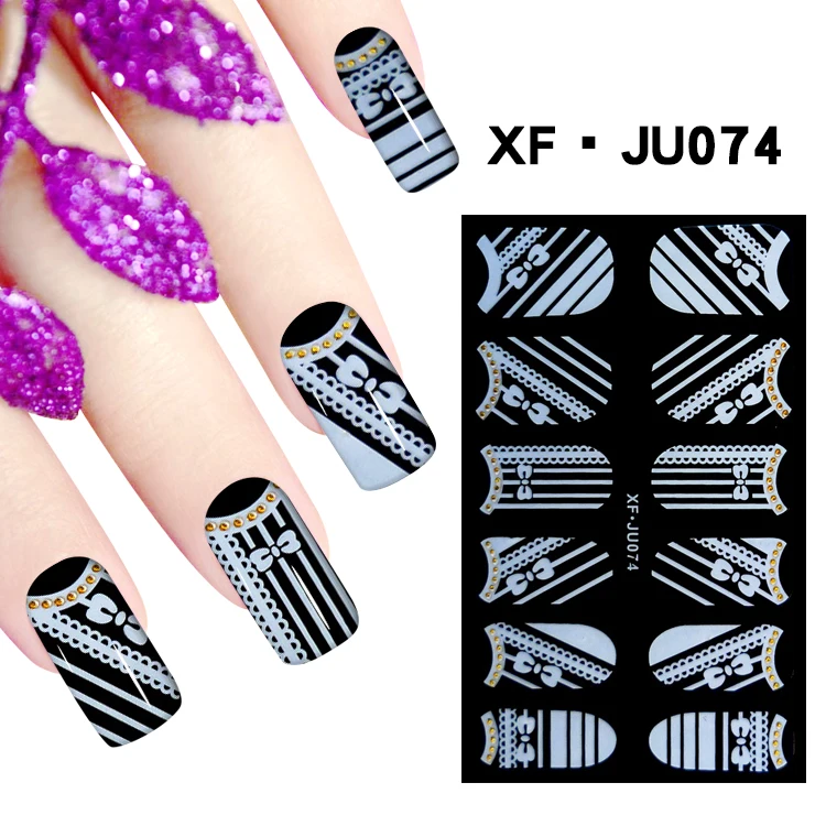 JU074 1 Sheet Fashion Design Nail Polish Sticker Full Cover Nail Art