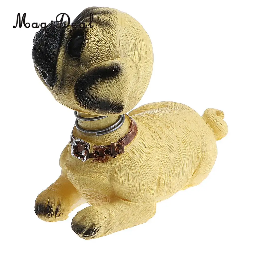 Cute Shaking Head Lucky Dog Puppy Pug Bobbing Heads Bobblehead Toy Aniaml Pet Figures Car Dashboard Auto Decoration