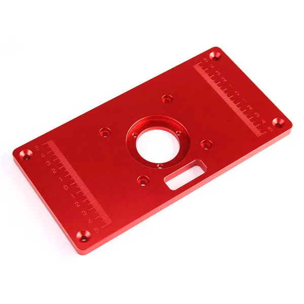 Multifunctional Red Aluminium Alloy Router Table Insert Plate For Woodworking Engraving Machine
