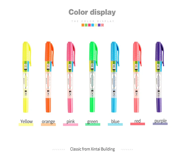 Текстовый маркер Карамельный цвет двойной головкой флуоресцентная ручка креативный маркер ручка канцелярские принадлежности для