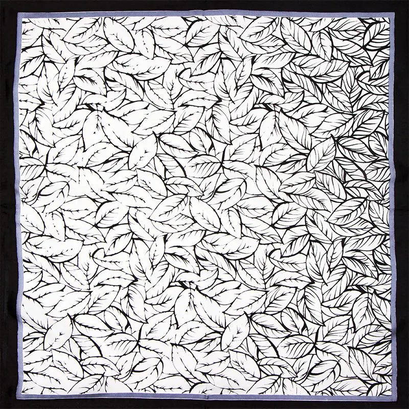 

100% Silk Scarf Women Scarf Leaves Scarf Hijab Silk Bandana 2019 Foulard Middle Square Silk Scarf Silk Wrap Hot Gift for Lady