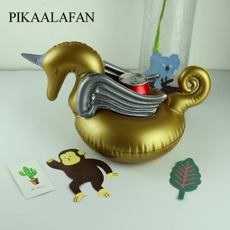 PIKAALAFAN Золотая лошадь Надувной Держатель Для банки бассейн вечерние плавающие