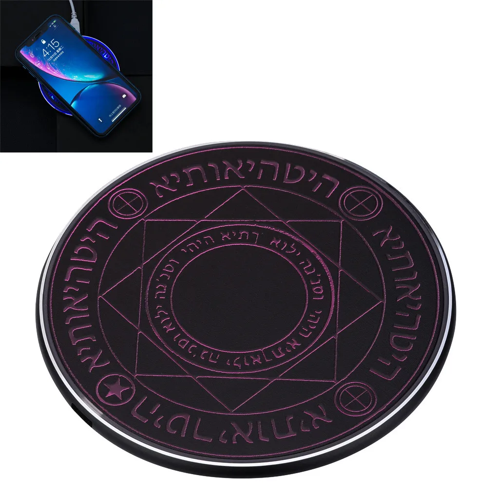 

Illuminated Magic Array Wireless Charger Qi Charging Pad DC5V 2A Sensitive Charging Sensing 360 Degree Free Charging for Samsung