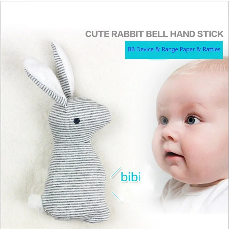 

Baby Toys Babies Bed Bell cotton Stripe rabbit Hand Wrist Rattle Dolls Stroller Newborn Appease Plush Rattles for Baby toy