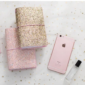 

1 pcs Cover Planner Notebook Girl heart sequins Diary Book Exercise Composition Binding Note Notepad Gift Stationery