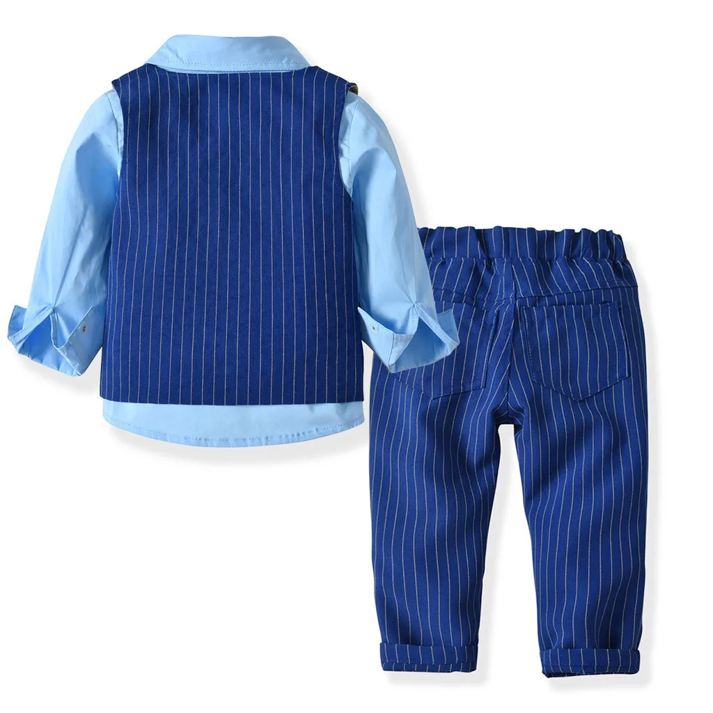 3pc Boys Baby Toddler Kids Champagne Bow Tie Formal Pants Set Suit S-7