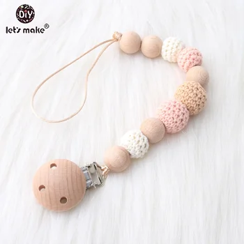 

Let's make 1pc Wooden Nursing Necklace Wooden Nursing Necklace Food Grade Crochet Beads DIY Teething Accessories Baby Teether
