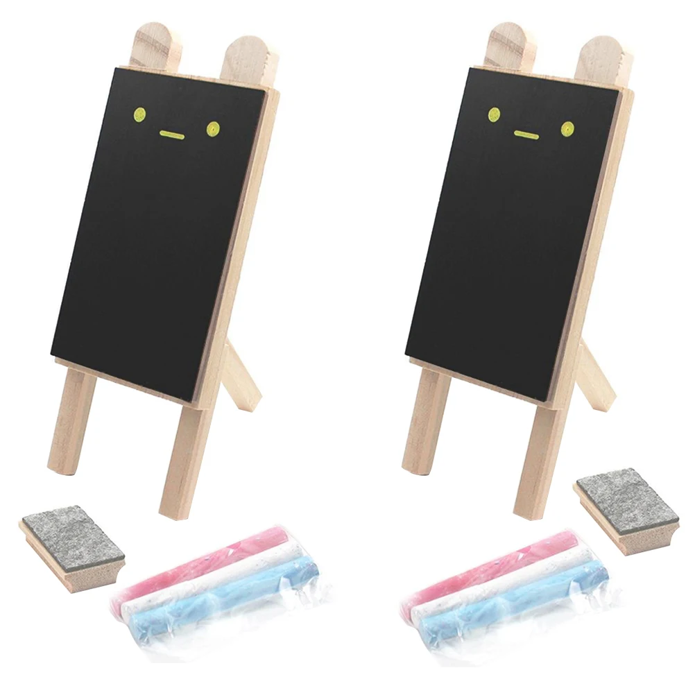 2 Set Of Mini Rabbit Black Board Small Blackboard Wooden Chalkboard