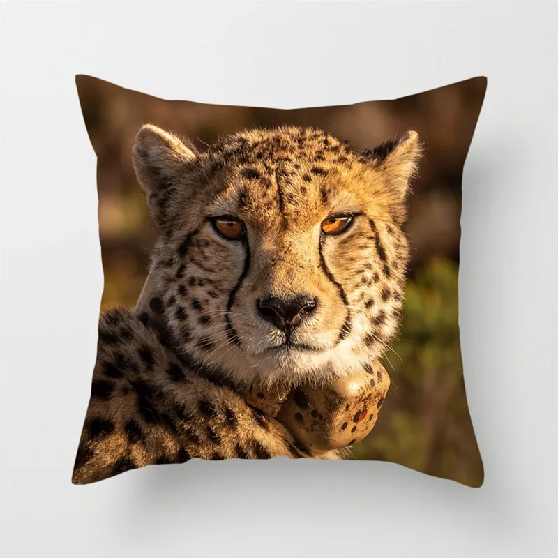 Fuwatacchi Гепард чехол для подушки с изображением животных свирепый Леопард напечатанные подушки Чехол для домашнего дивана декоративные новые наволочки