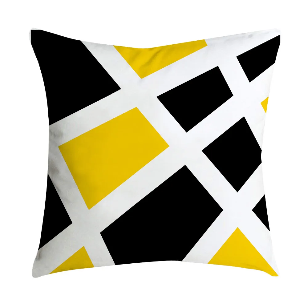 Yellow Pillow Case Sofa Car Waist Throw Cushion Cover Home Decor Cushion Cover Home Decor Наволочка