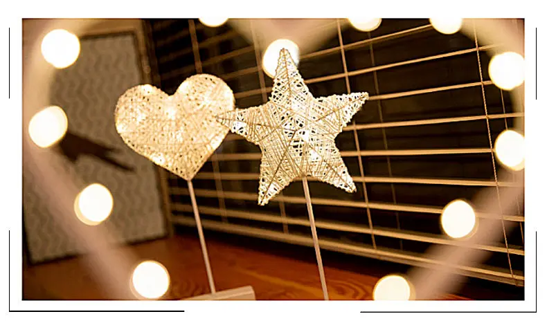 Night Table Lamp Hand-Crafted 40 cm LED Night Light Star Heart Love Shaped Lamp Battery Powered Girls Room Decorative New Year (11)