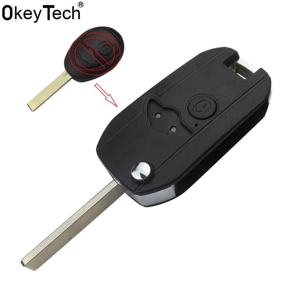 OkeyTech Modified KEY Flip Folding Remote Car Key Shell Fob Cover Case For BMW Mini Cooper Alarm Systems Security Free Shipping