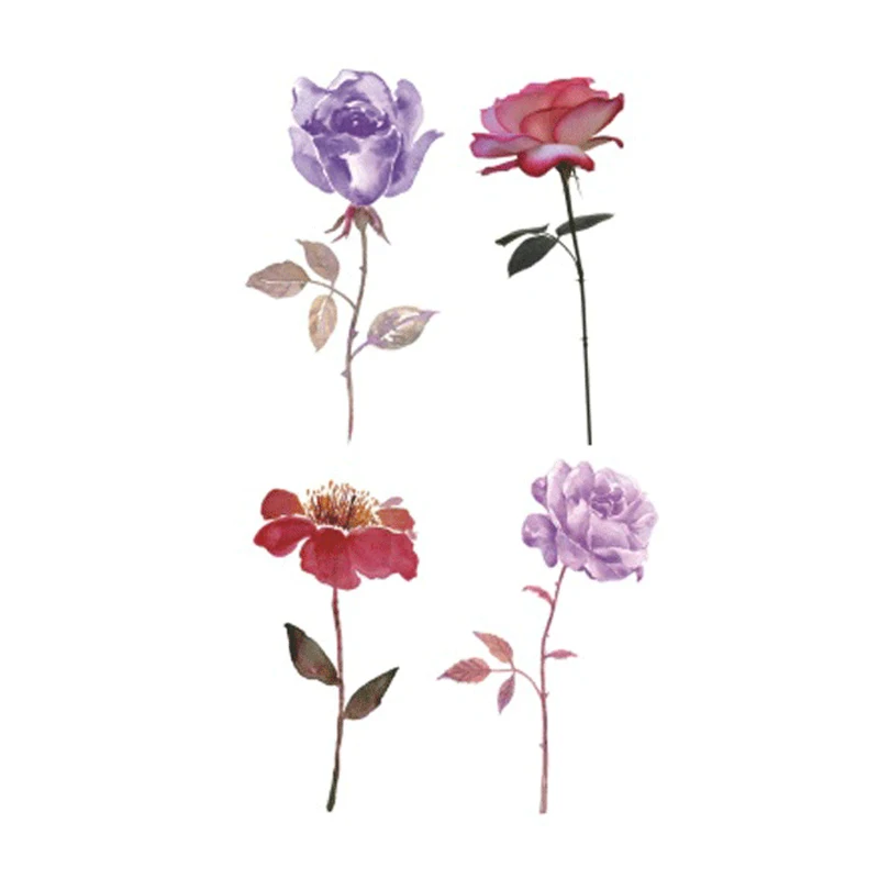 Wyuen, цветок розы, водостойкая временная татуировка, наклейка для взрослых и детей, боди-арт, женский дизайн, переводная вода, поддельные тату, P-108