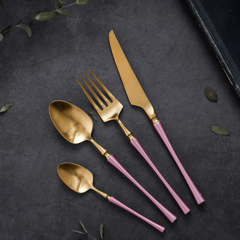 pink gold cutlery (9)