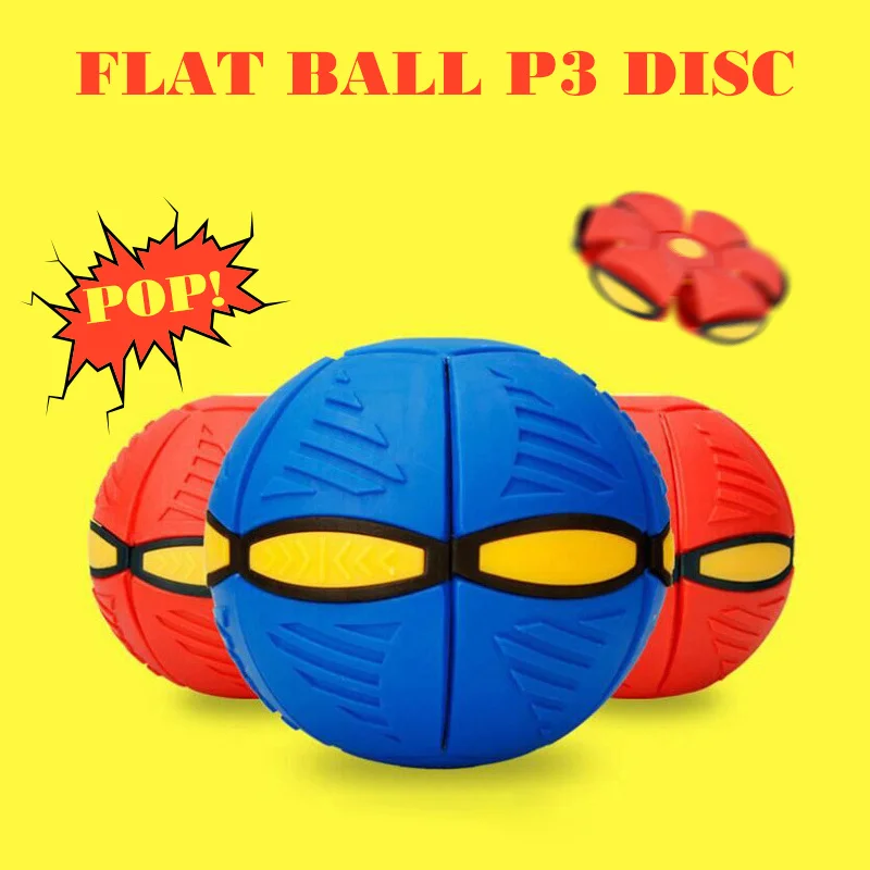 

Red Blue UFO Flat Ball Magical Flying Saucer Ball Magic Change Shape led Toys Flash LED Light Outdoor Step Ball Bauble