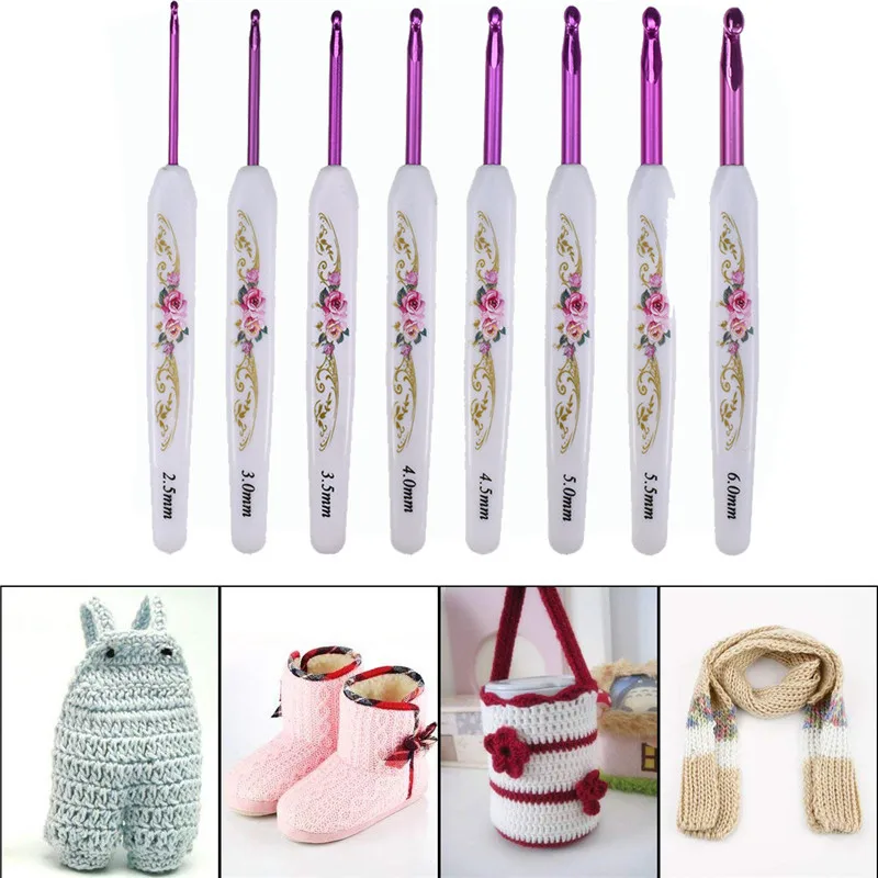 New 8pcsset Crochet Hooks Mix 2.5mm-6.0mm Hand Sewing Needles Yarn Weave Knitting Needles Crochet Needles Set With Case For Mom (6)
