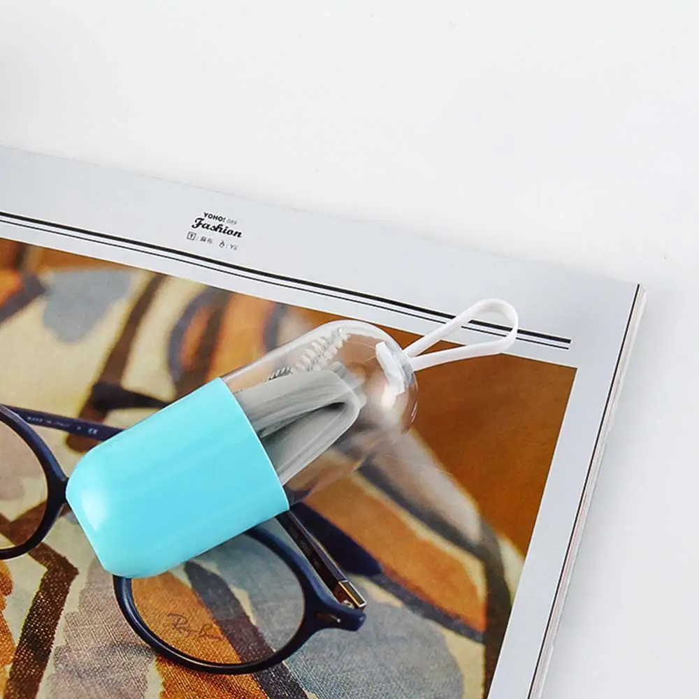 Визуальный контакт-бар Складная Силиконовая трубочка многоразовая гнущаяся соломинка для напитков с чехлом для переноски Чистящая Щетка для путешествий напитки - Цвет: Grey Set